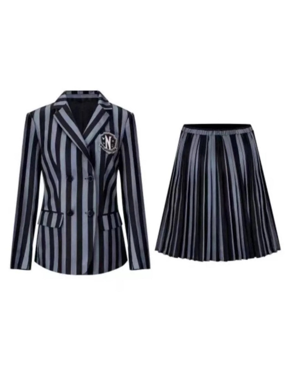 Girls Wednesday Addams Halloween Costume Cosplay Uniform Dress Dark Academia